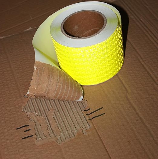 Fluorescent Yellow Reflective Tape Outdoor Waterproof 4 inch Wide, High Visibility Safety Warning Reflector Sticker Strips (68 feet)