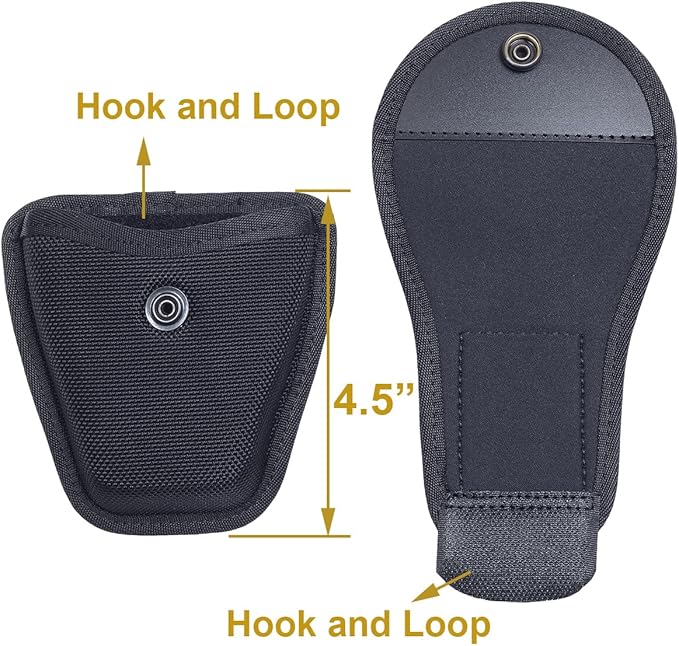 TAFTACFR Molded Single Handcuff Pouch Case for Duty Belt, Law Enforcement Holder With Removable Top Cover and Hidden Snap