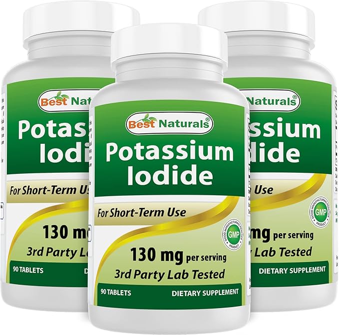 Best Naturals Potassium Iodide 130 mg per Serving - Dietary Supplement, 90 Tablets (3)