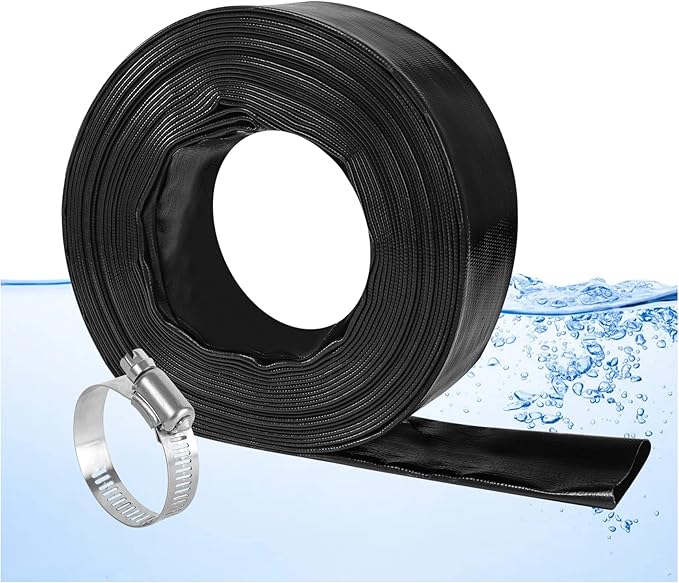 Eastrans 2'' x 100 FT Pool Backwash Hose with Hose Clamp,Extra Heavy Duty Discharge Hose,Drain and Filter Pump Hoses for Swimming Pool,Wall Thickness 1.35mm,Super wear-resistant,weather blast