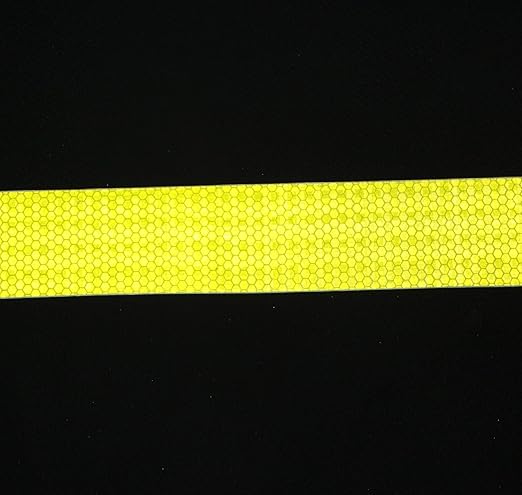 Fluorescent Yellow Reflective Tape Outdoor Waterproof 2 inch Wide, High Visibility Warning Safety Industrial Marking Tape (68 feet,5 Rolls)
