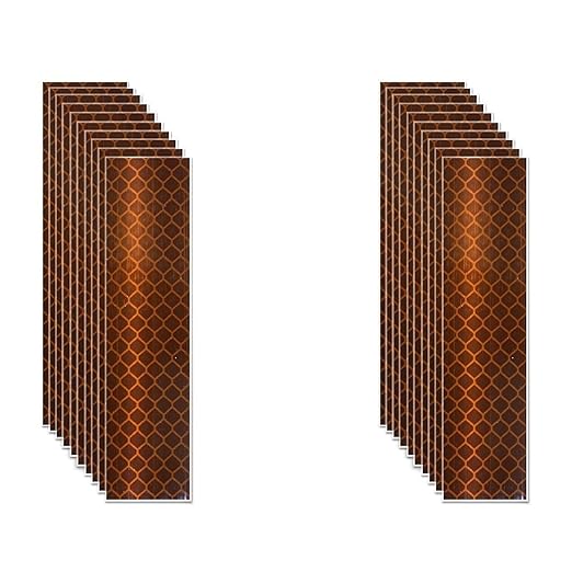 Non Fading Brown Reflective Stickers 1 inch X 4 inch, Outdoor Waterproof High Visibility Warning Safety Adhesive Reflector Tape (20 Pcs)