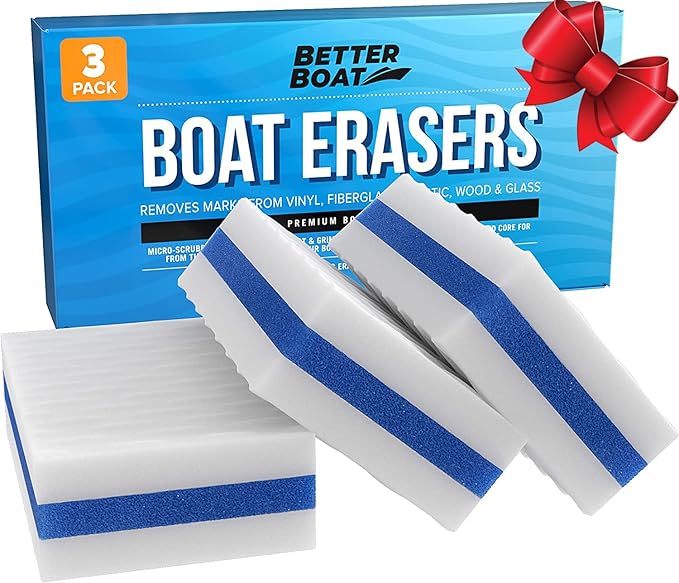 Premium Boat Scuff Erasers, Boating Accessories for Cleaning, Gift for Pontoon, Fishing, Jon Boats, Decks, Vinyl and Hull Cleaner, Gadgets for Men and Women