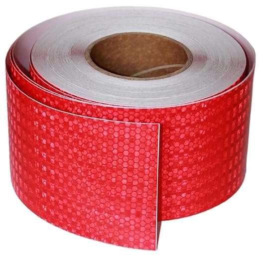 Industrial Reflective Tape Red 4 inch Wide, Outdoor Waterproof Hazard Conspicuity Safety Marking Tape (166 feet)