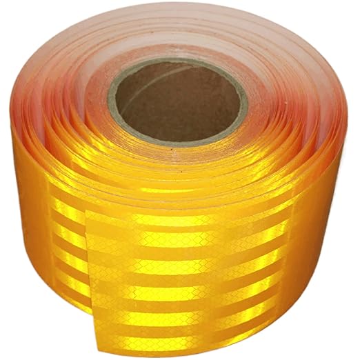 Yellow Reflective Tape 4 inch Wide for Trucks, Outdoor Waterproof High Visibility Safety Warning Reflector Sticker Strips (168 feet)