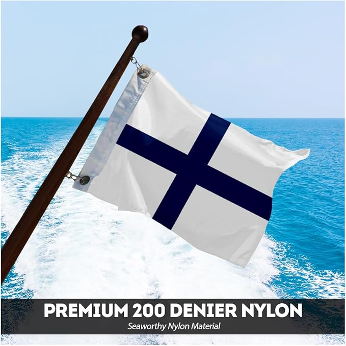 AGAS Xray Code X Marine Signal 2x2 Ft Flag - Printed 200D Nylon - Canvas Header - Brass Grommets - Colorfast & Stitched Edges - Nautical Boat Flag - Naval Code Signal Flag.
