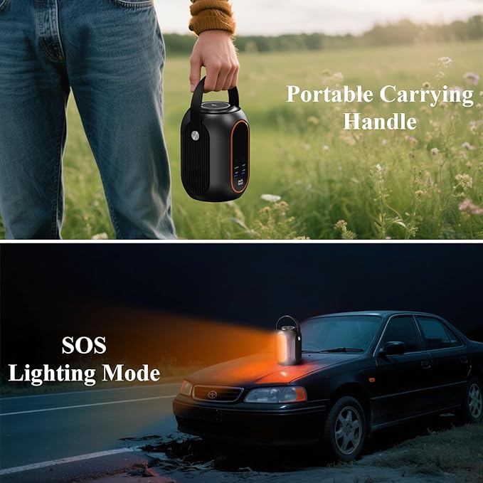 Minthouz 140w 54000mAh Laptop Power Bank with 65W Power Adapter, Versatile Camping Lighting, Wireless Charging, Smart Display, Portable Power Station for iPhone 17/16/15 Pro Max, MacBook, Dell, HP