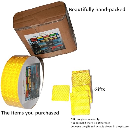 Yellow Reflective Tape 2 inch Wide, Outdoor Waterproof High Visibility Strong Safety Adhesive Tape (66 feet)