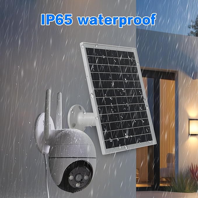 5V 6W USB Solar Panel Portable 5 Volt 6 Watt High Efficiency Monocrystalline Solar Panel Charger Type-C Micro USB C DC Port for Camera Fan Camping Lantern Etc (2 Pack White)