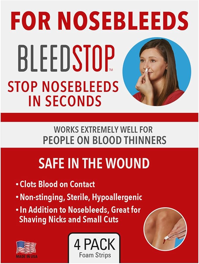 BleedStop™ First Aid Powder and Strip for Blood Clotting, Trauma Kit, Blood Thinner Patients, Camping Safety, and Survival Equipment for Moderate to Severe Bleeding Wounds or Nosebleeds