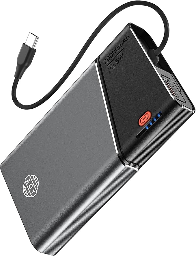 Portable Charger 20000mAh, 22.5W PD 3.0+QC 4.0 Super Fast Charging Power Bank, Cooler Aerospace Metal Case for iPhone 17 16 15 14, 13 Android, iPad, Samsung Google Tablet & More, Travel Essential