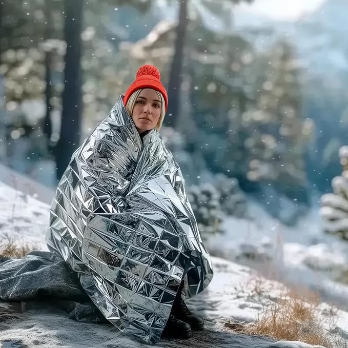 Altland 250 Pack of Emergency Blankets - Heat Reflective Blankets for Winter Survival Kits, Disaster Preparedness, Cold Weather Camping, and Homeless Care Packages