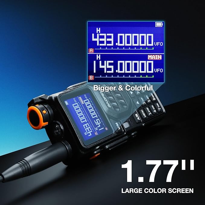 BAOFENG K5PLUS Tri-Band Ham Radio Long Range, UHF VHF 1.25M Handheld 10W Tri-Power Two Way Radio with Airband, NOAA, 2500mAh Battery, Speaker Mic, 999CH, Frequency Copy, Scramble