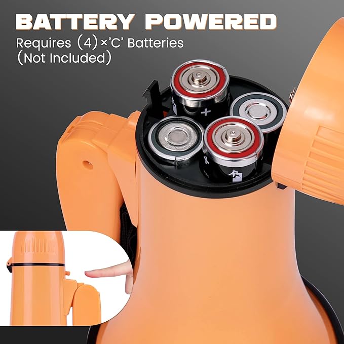 Portable Megaphone Bullhorn 20 Watt Power Megaphone Speaker Voice and Siren/Alarm Modes with Volume Control and Strap (Light Orange)