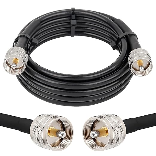 RG8x Coaxial Cable 10ft,CB Coax Cable 50 Ohm,UHF PL259 Male to Male Low Loss CB Antenna Extension for HAM Radio,VHF Radio,SWR Meter,Dummy Load,Antenna Analyzer