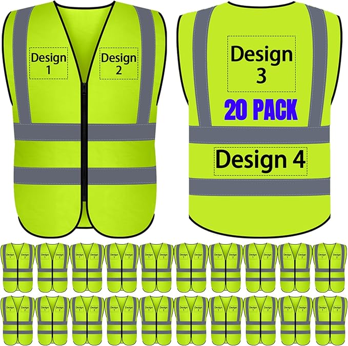 BeautyWill Custom Logo Safety Vest S,M,L,XL,2XL,3XL,4XL Personalized Safety Vest High Visibility Apparel