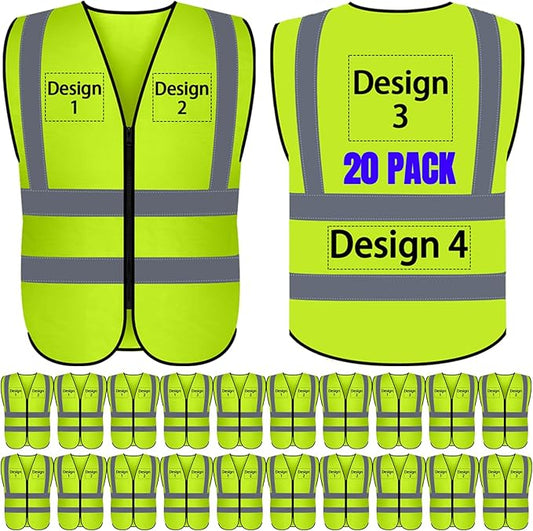 BeautyWill Custom Logo Safety Vest S,M,L,XL,2XL,3XL,4XL Personalized Safety Vest High Visibility Apparel