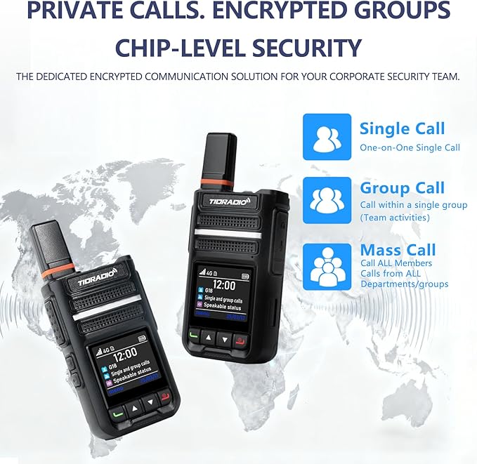 TIDRADIO TD-G18 Rapid Walkie Talkies Unlimited Range 6000+ Miles, Long Range Nationwide PTT 4G LTE PoC Radio with SIM Card Global Use for Family, Logistics, Company -6Pack