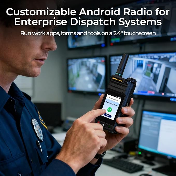 HP-87 PoC Android Rapid Walkie Talkies with Lifetime Free SIM, 4G LTE Global Unlimited Range Two-Way Radios, Fingerprint Unlock Radios Walkie Talkies with GPS, Voice Recorder, 2pcs