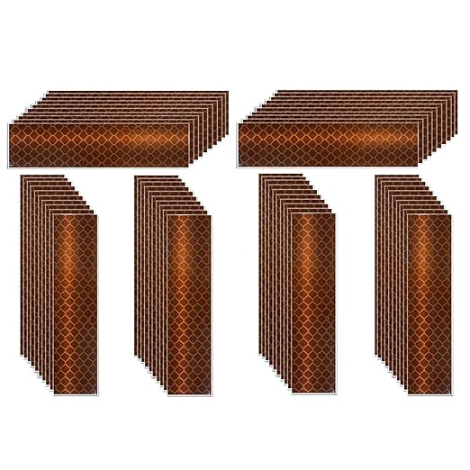 Brown Reflective Stickers 1 inch X 4 inch, Outdoor Waterproof High Visibility Warning Safety Adhesive Reflector Tape (60 Pcs)
