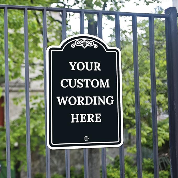 Custom Indoor/Outdoor Decorative Sign,Custom Personalized Black Sign, 12x18 Inches, ACM, Fade Resistant, Made in USA by Signs