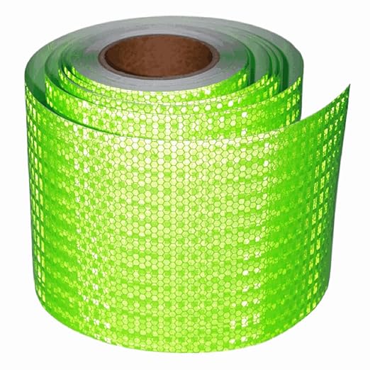 Green Reflective Tape Outdoor Waterproof 6 inch Wide, High Visibility Warning Industrial Marking Tape, Safety Stickers (68 feet)