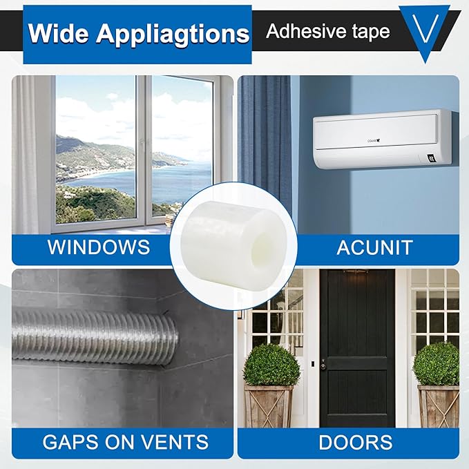 Window Insulation Tape for Winter Heavy Duty Weather Stripping Sealing Film Tape Draft Stopper 3 in x 105 Ft Keep Warm & Save Energy Easy Apply & Remove for Doors and Windows