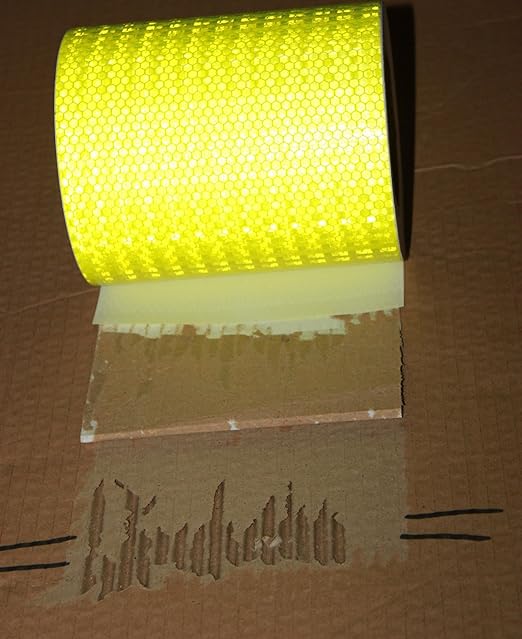 Fluorescent Yellow Reflective Tape Outdoor Waterproof 6 inch, High Visibility Hazard Conspicuity Safety Industrial Marking Tape (66 feet)