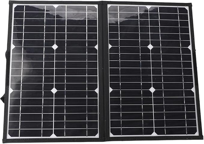 WALFRONT Foldable Solar Panel, Monocrystalline Solar Panel, 60W Portable Charger with Dual USB Ports, Ideal for Camping, Travel and Emergency Power Supply