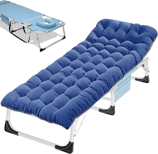 ABORON Camping Cot for Adult 28" Extra Wide, Heavy-Duty 1200D Oxford Cot for Sleeping, Portable Folding Camp Bed with Mat & Carry Bag