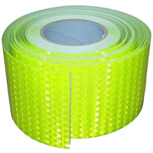 Fluorescent Green Reflective Tape 4 inch Wide, Outdoor Waterproof Safety Caution Warning Adhesive Strips Tape (166 feet)