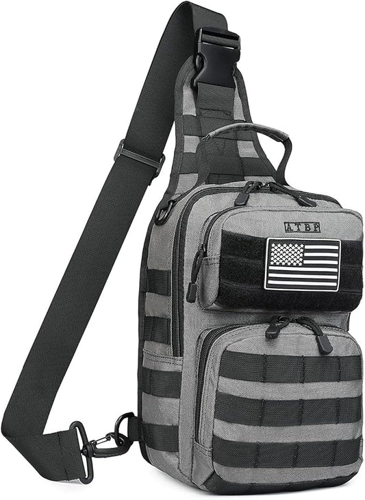 ATBP Tactical Sling Backpack With Holster Military Crossbody Bag for Men Single Shoulder Back Pack 10L