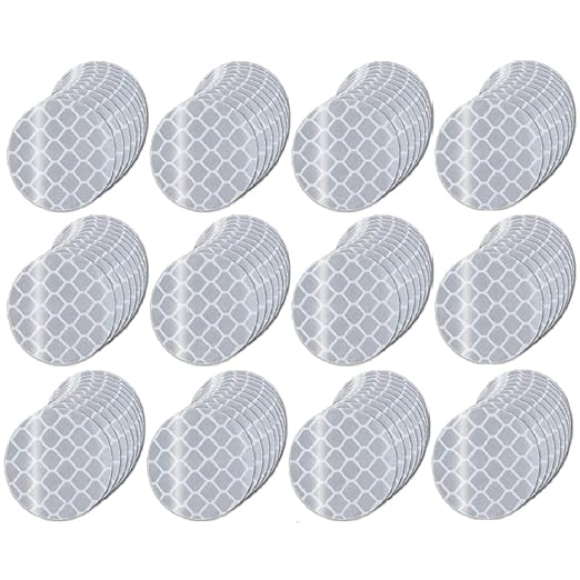 White Reflective Stickers 2-inch Diameter Round Reflector, Outdoor Waterproof High Visibility Warning Adhesive Tape (120 Pcs)