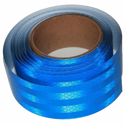 Industrial Non Fading Reflective Tape Blue 2 inch Wide, Outdoor Waterproof High Visibility Safety Adhesive Reflector Strips (10 feet)