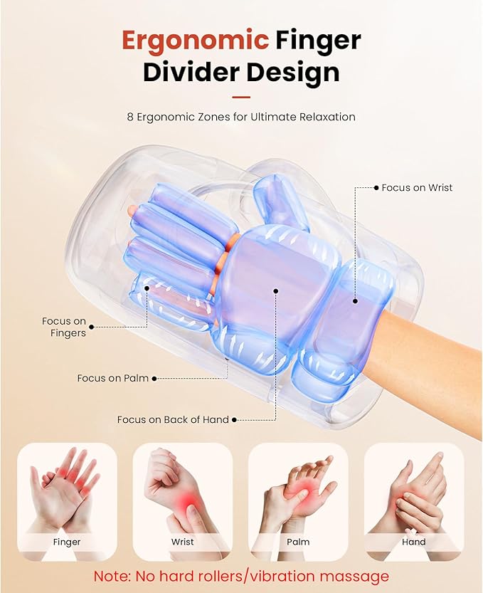 BOB AND BRAD Hand Massager with Heat and Compression, Individual Fingers, FSA-HSA Eligible, Cordless Portable HandSpa Pro Hand Massager for Arthritis and Carpal Tunnel, Pain Relief, Christmas Gift