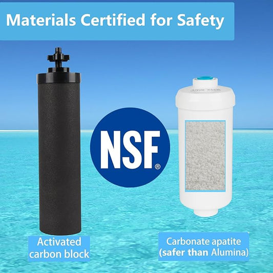 Gravity Water Filter Replacement,for Berkey® Black Carbon (BB9-2®) Purification Elements and Fluoride Filters K5366 (PF-2®) Combo Pack,Compatible with Berkey® Filtration System,Pack of 4