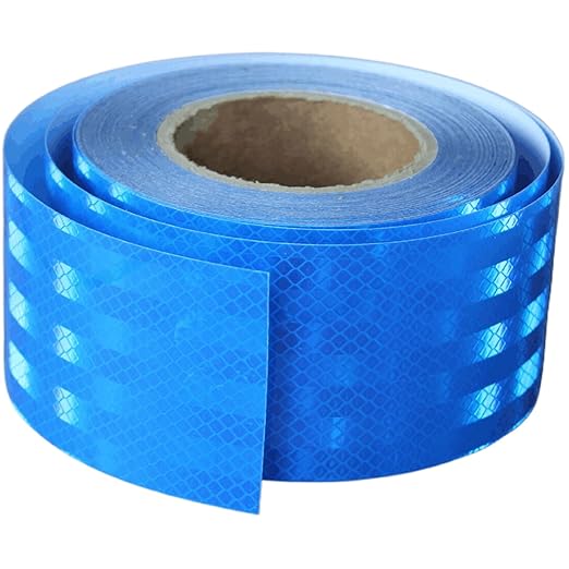 Industrial Non Fading Reflective Tape Blue 3 inch Wide, Outdoor Waterproof High Visibility Safety Adhesive Reflector Strips (66 feet)