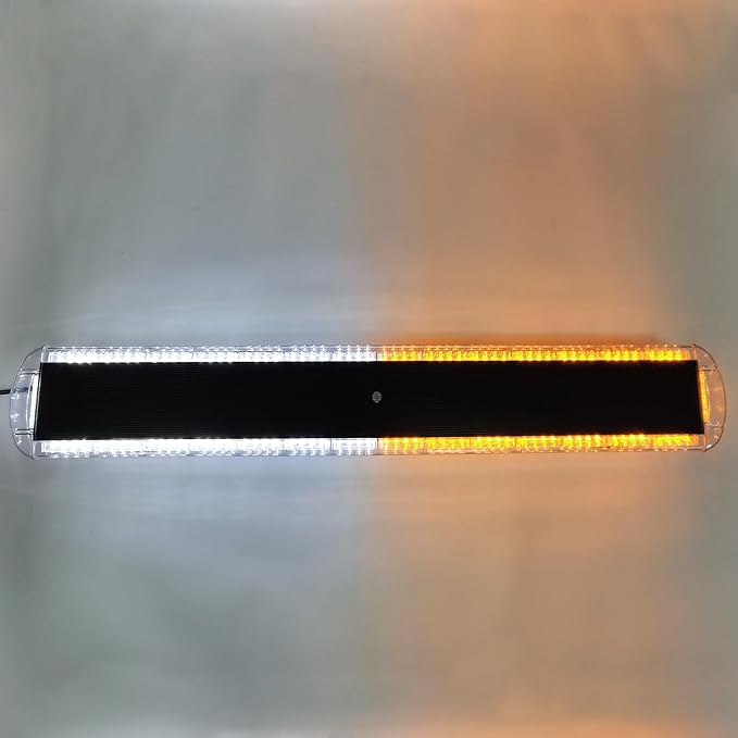 CFLMYYXGS 12V-24V LED Lights Rooftop Emergency Warning Light bar 26 Strobe Patterns Vehicles Security Law Snowplow Tow Trucks Crane Construction Cars Wreckers Beacon Light (120 LED Amber/White)