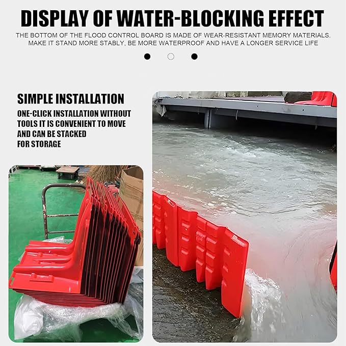 Flood Protection Barrier, Abs L-Shaped Baffle Flood Barriers, Removable Flood Panels Mobile Flood Protection Panels, Flood Barrier for Shopping Malls, Subway Stations, Garages, Dams (50)
