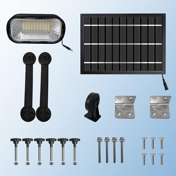 Commercial Solar Sign Lights,Solar Sign Light 5.5V 5.2W Solar Panel & Metal Aluminum Lamp Heads, Solar Billboard Light 3.7 Volts 5200 mAh (Single-Head floodlighting)