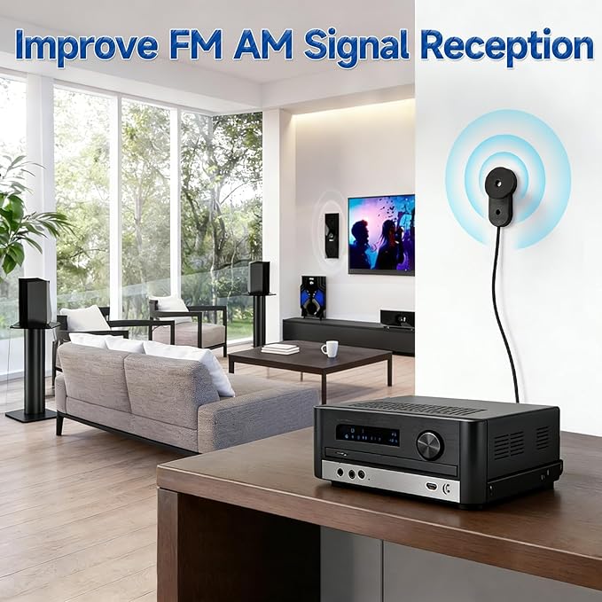 FM Radio Antenna 75 Ohm FM Antenna for Pioneer Onkyo Yamaha Marantz Bose Wave Music System Indoor Digital HD Radio FM Radio Bluetooth Stereo Receiver AV Audio Video Home Theater Receiver