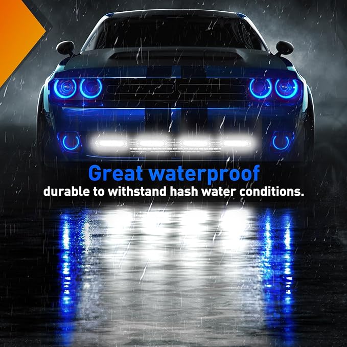 Nilight 6LED Emergency Strobe Lights 4PCS Ultra slim Surface Mount Hazard Caution Light bar 12-24V Sync Feature Warning Flashing Light kit for Truck Car Vehicle ATV SUV UTV White