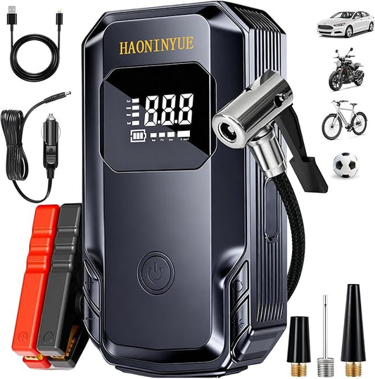 Z8 Jump Starter with Air Compressor, 3000A Portable Car Battery Booster (9.0 Gas/6.5L Diesel) with 150PSI Auto-Shutoff Tire Inflator, 12V Lithium Jump Box Car Battery Jumper Starter