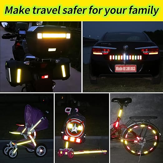 Reflective Stickers Made of 3M DG3,Super Reflection, Safety Reflective Tape for Car Trailer Truck Bike Motorcycle, 20 Pcs Fluorescent Yellow-Green Outdoor Waterproof 3.15" X 1.18"