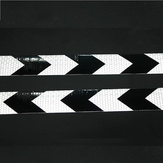Black and White Reflective Tape 1 Inch x 168 Feet, Warning Conspicuity Reflector, Night Safety Sticker for Car Trailer