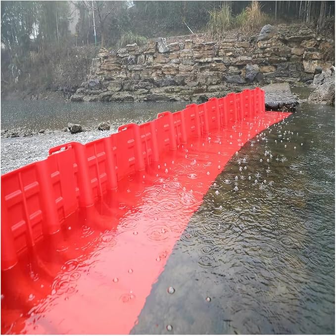 Flood Quick Barrier Dam Garage Water Barrier, L Shaped Thickened ABS Removable Flood Coverls, Reusable, for Garages, Warehouses