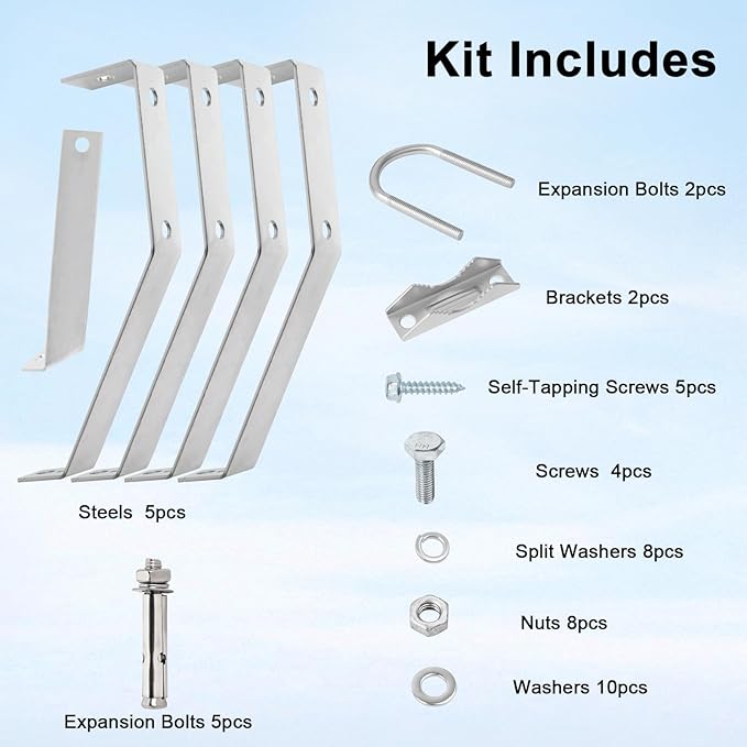 XRDS-RF Antenna Wall Mount - 10 Inch Heavy-Duty Stand Off Wall Mast Mount Windproof Mounting Bracket for TV Antenna Mast (2-Leg + 3-Leg)