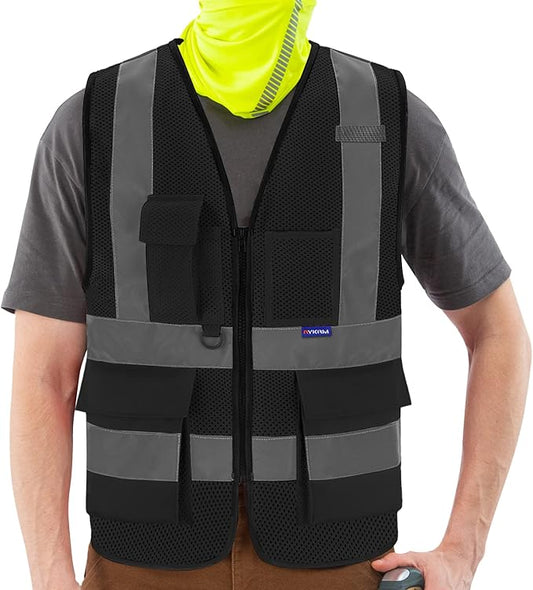 A-SAFETY 6xl 7xl 8xl Mesh black safety vest 6xl 7xl 8xl