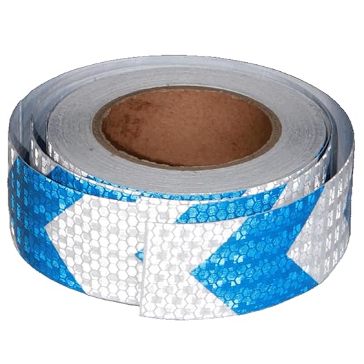 Reflective Tape Blue and White 2 inch Wide for Cars, Outdoor Waterproof High Visibility Safety Warning Adhesive Strips (66 feet)