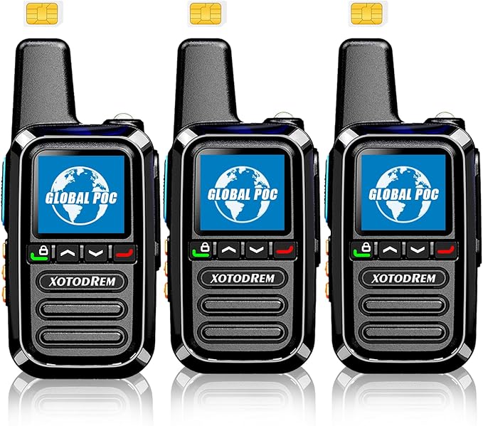 Global Lifetime Free Rapid Walkie Talkies Unlimited Range 4G LTE PoC(Push-to-Talk Over Cellular) Radios Nationwide PTT Two Way Radios Long Distance for Family, Logistics, Company (2 to 5 PCS, 3)